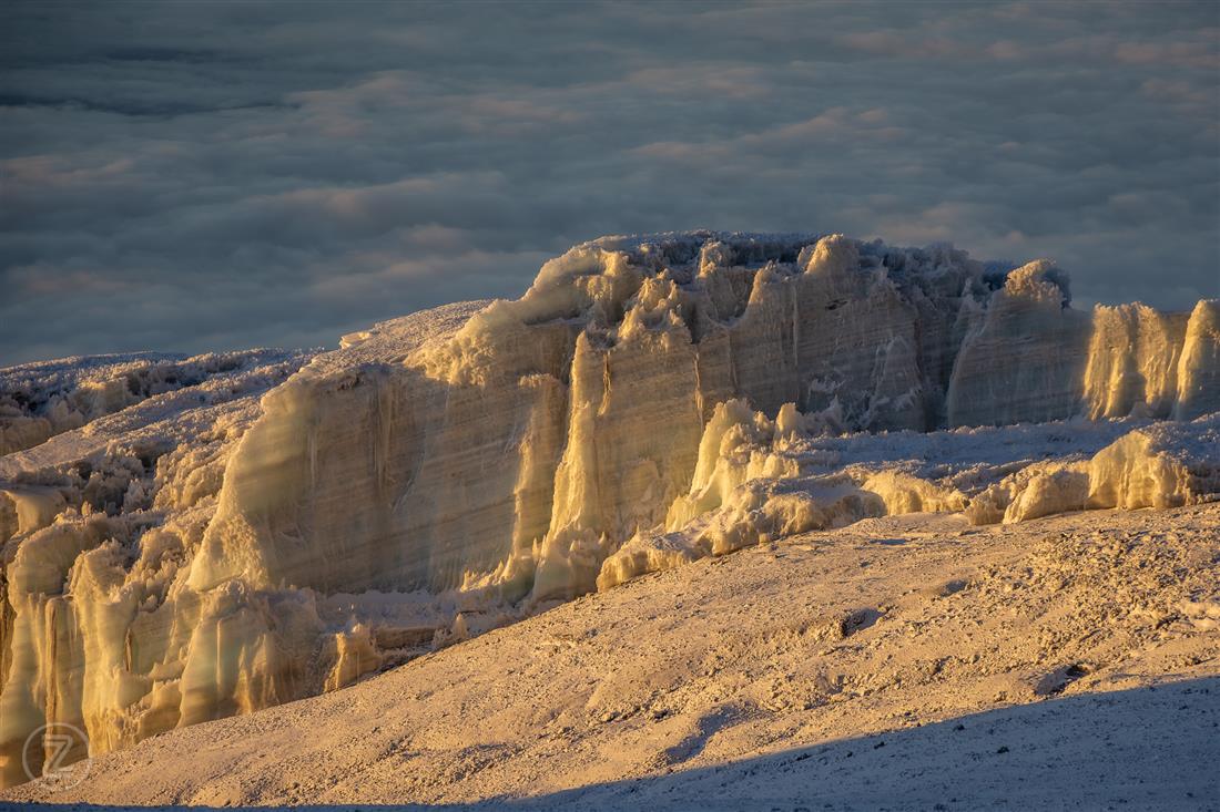 Glaciers near the summit of Mount Kilimanjaro